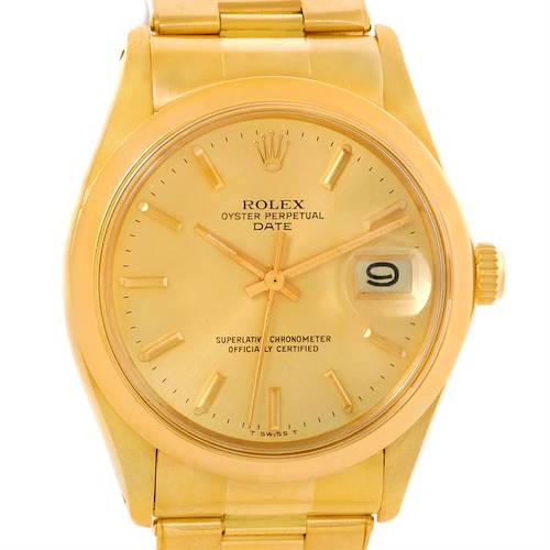 Photo of Rolex Date Mens 14K Yellow Gold Vintage Watch 1500