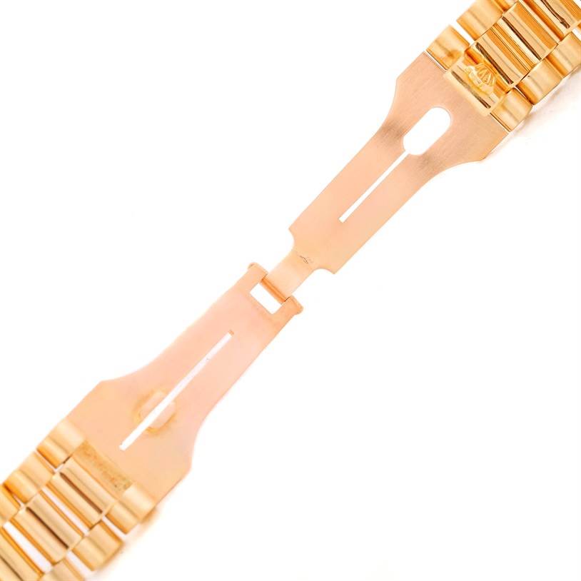 This image shows the clasp and part of the bracelet of a Rolex President 1803 Men's  1803 Men's  model watch.
