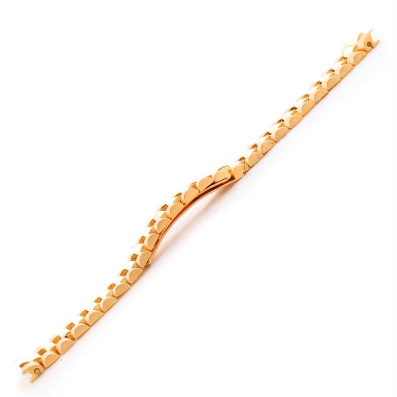 This image shows a President wrist band or bracelet for a Rolex model, displayed flat from a top-down angle.