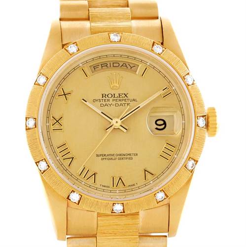 Photo of Rolex President Crown Collection 18K Yellow Gold Diamond Watch 18308