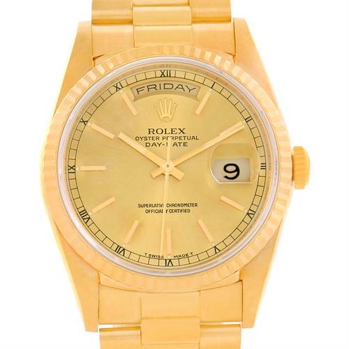 Photo of Rolex President Day Date Mens 18k Yellow Gold Watch 18238 Year 1990