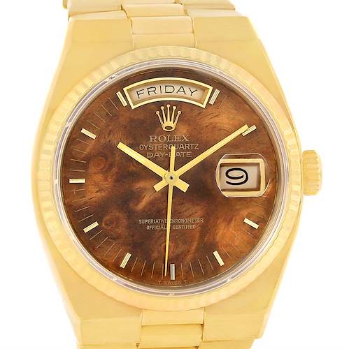 Photo of Rolex Oysterquartz President Day Date Yellow Gold Wood Dial 19018