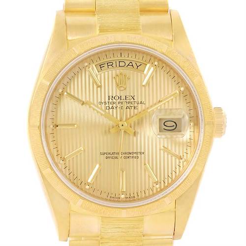 Photo of Rolex President Day-Date 18k Yellow Gold Tapestry Dial Watch 18078