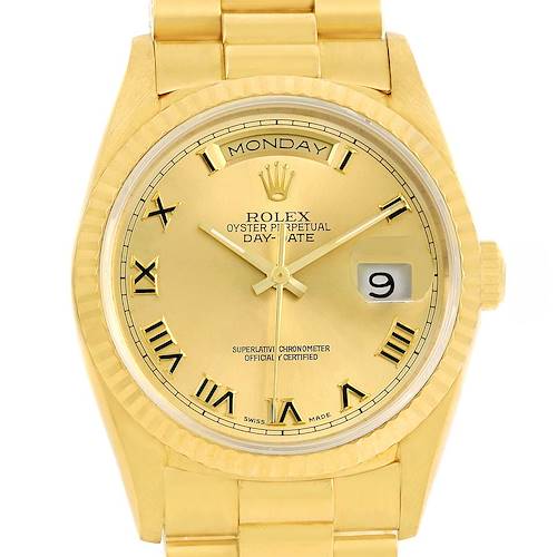 Photo of Rolex President Day-Date 18k Yellow Gold Roman Dial Mens Watch 18238
