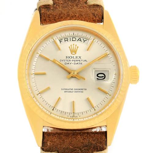 Photo of Rolex 18k Yellow Gold President Day-Date Silver Dial Mens Watch 1803