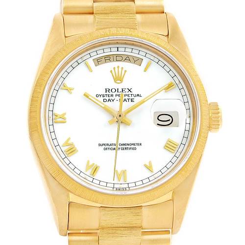 Photo of Rolex President Day-Date 18k Yellow Gold White Dial Mens Watch 18078