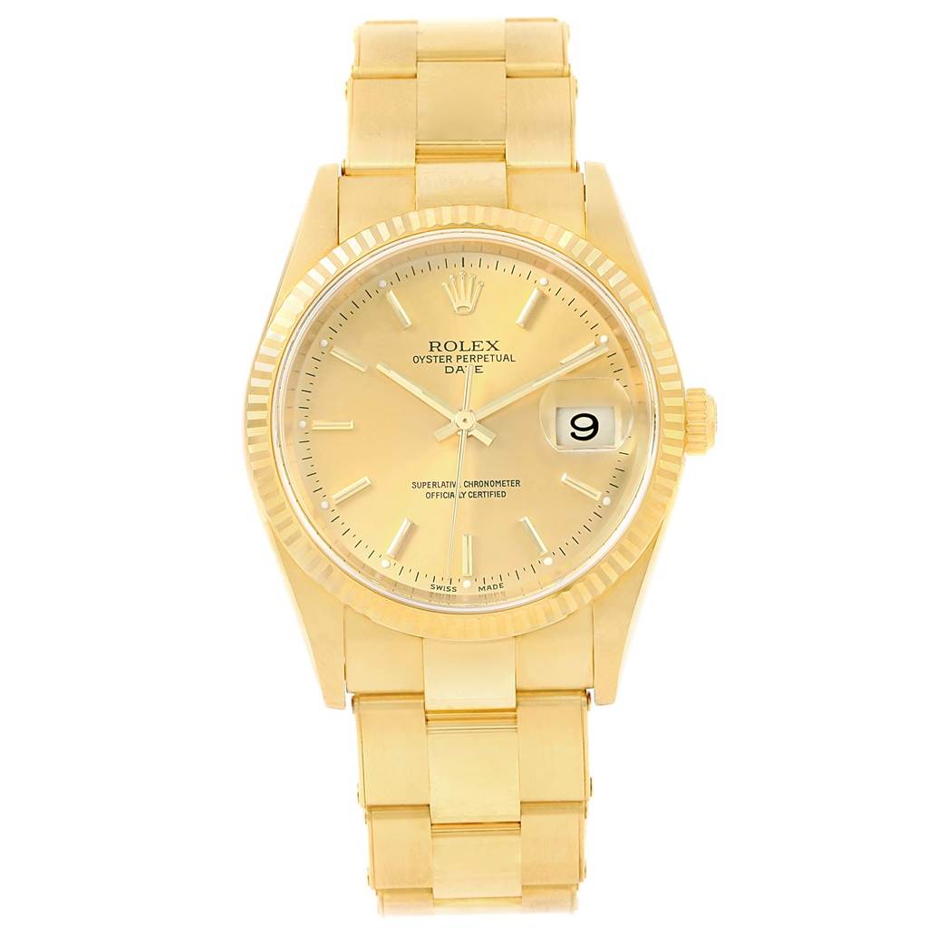 Rolex Date Yellow Gold Oyster Bracelet 