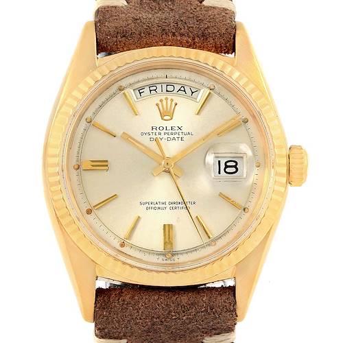 Photo of Rolex President Day-Date 18k Yellow Gold Silver Dial Mens Watch 1803