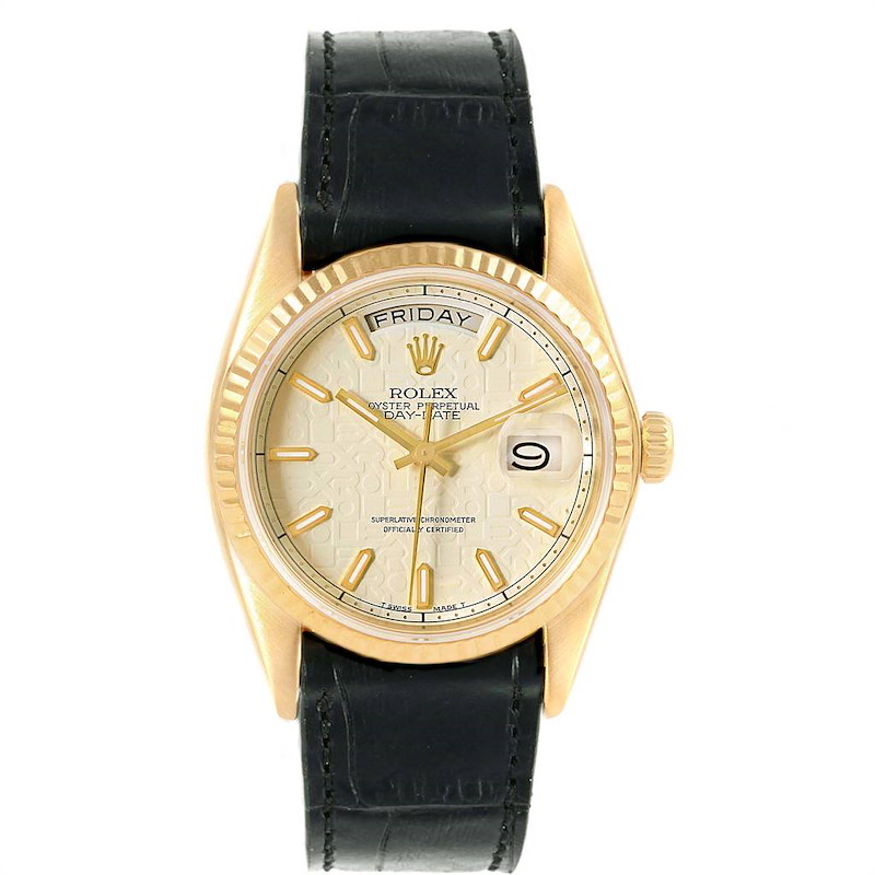 Rolex President Day-Date Yellow Gold Anniversary Dial Mens Watch 18038 ...