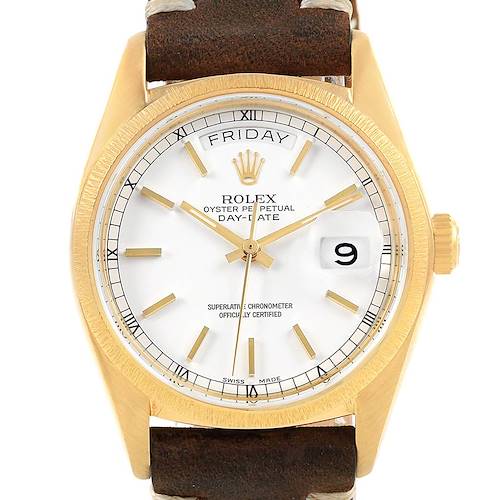Photo of Rolex President Day-Date 36 Yellow Gold White Dial Mens Watch 18078