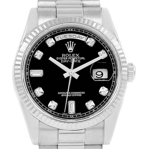 Photo of Rolex President Day-Date 18k White Gold Diamond Mens Watch 118239