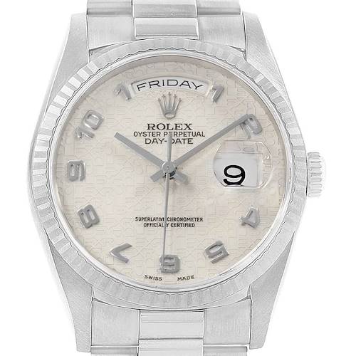 Photo of Rolex President Day-Date White Gold Silver Dial Mens Watch 18239