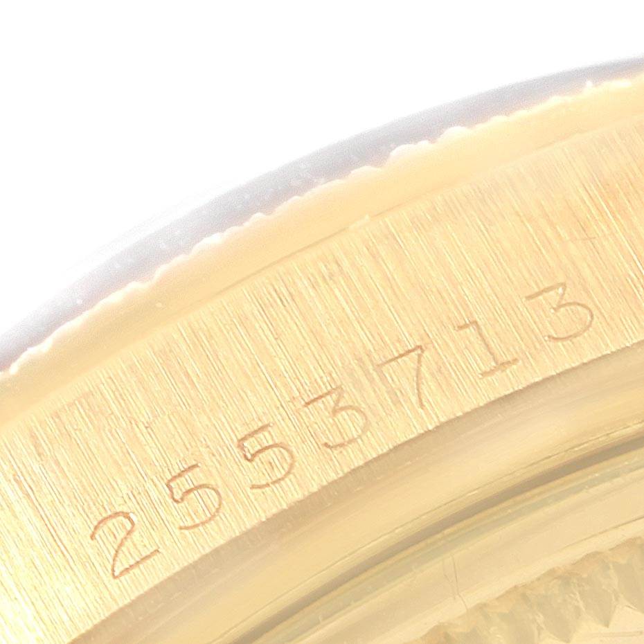 The image shows a close-up of the serial number engraved on the case of a Rolex President 1807 Men's Yellow Gold Champagne Dial 1807 Men's Yellow Gold Champagne Dial watch.