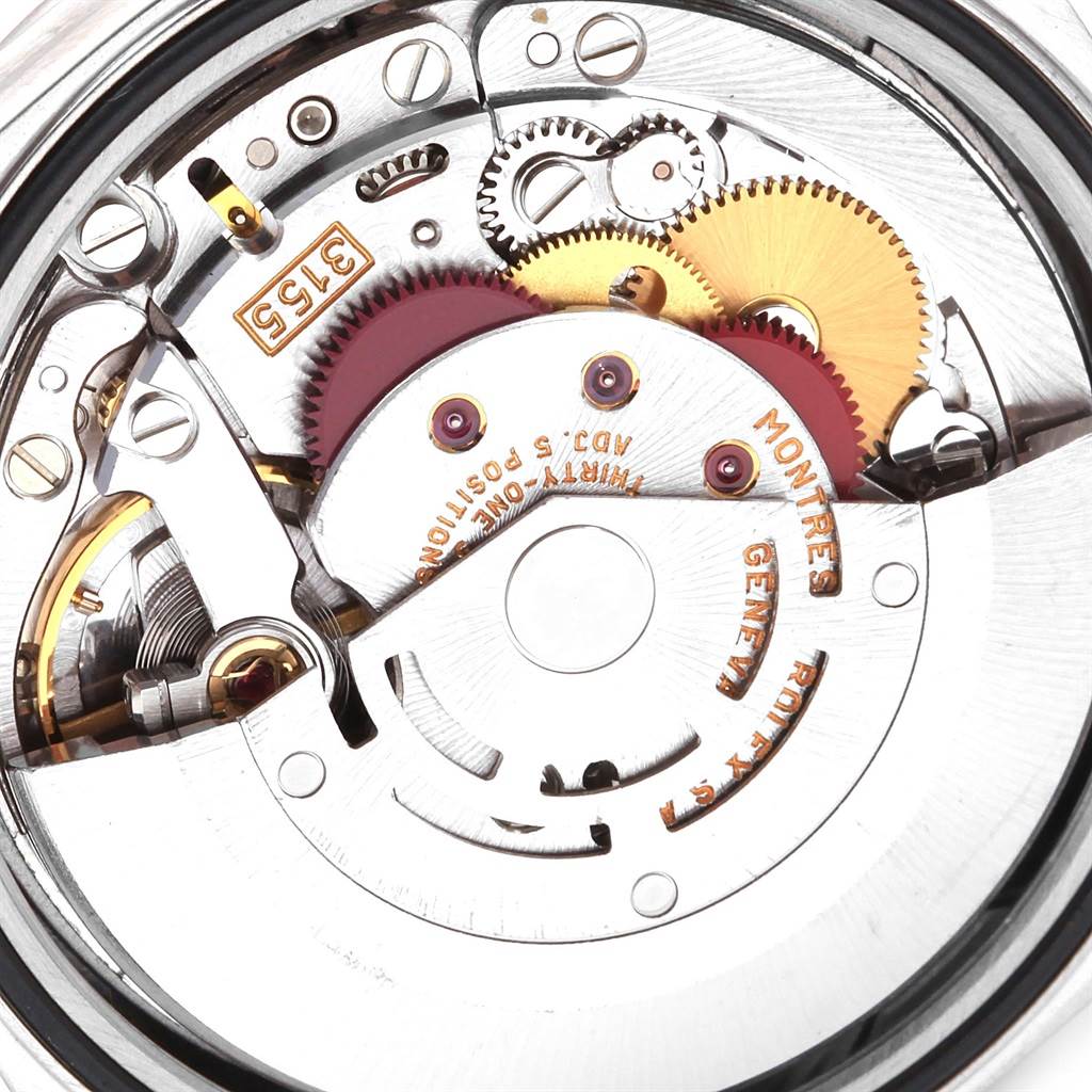 This image shows the intricate mechanical movement and inner workings of a Rolex President 18239 Men's White Gold Silver Dial 18239 Men's White Gold Silver Dial model watch.