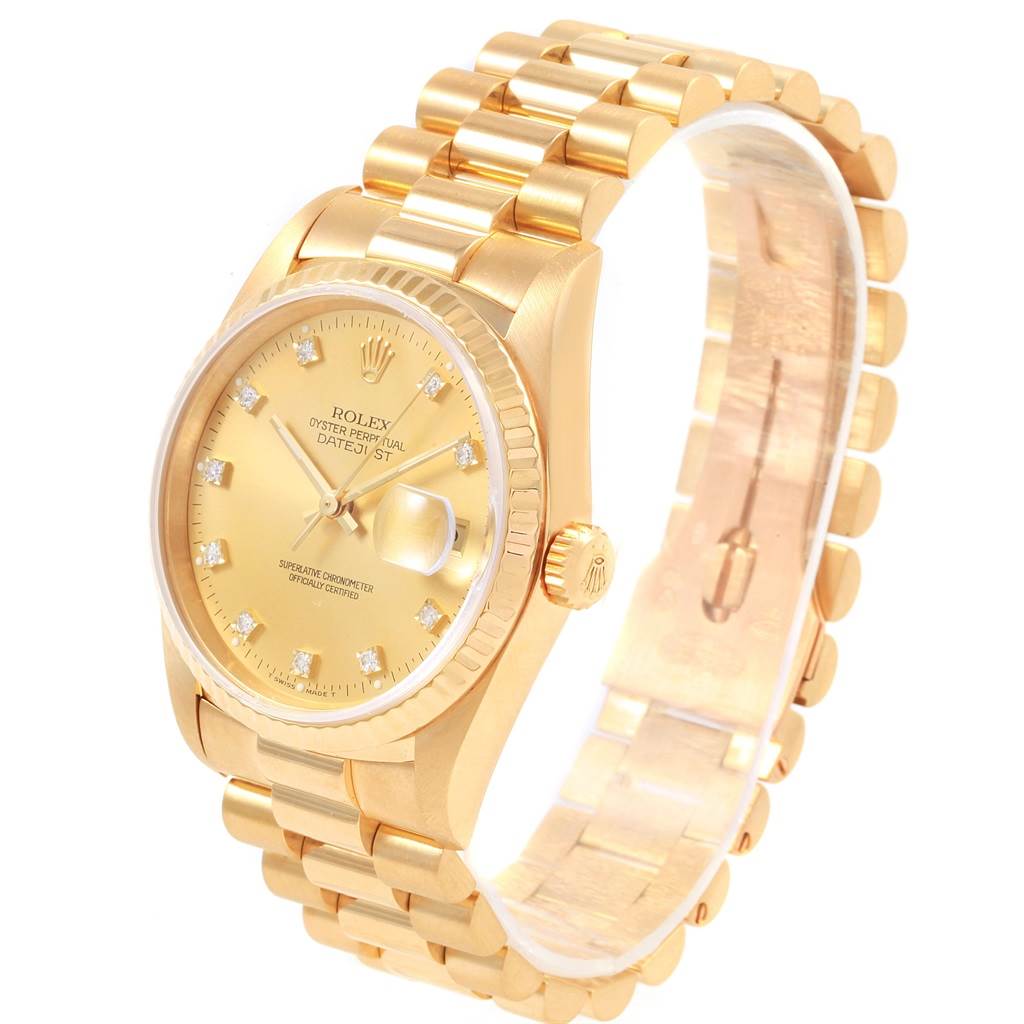 rolex datejust yellow dial