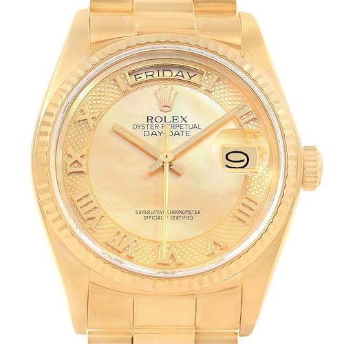 Photo of Rolex President Day-Date Yellow Gold MOP Roman Dial Watch 18038