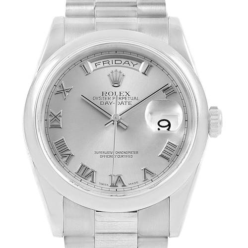 Photo of Rolex President Day-Date 18k White Gold Roman Dial Mens Watch 118209