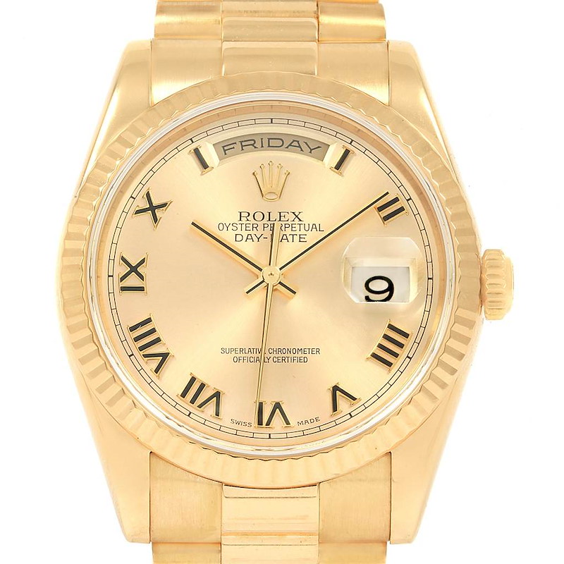 Rolex President Day Date 18K Yellow Gold Mens Watch 118238 SwissWatchExpo