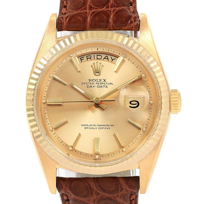 Rolex President Day-Date Yellow Gold Vintage Mens Watch 1803 SwissWatchExpo