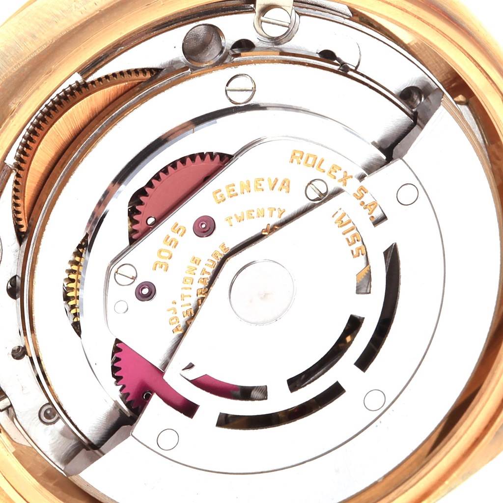 The image shows the internal mechanism of the Rolex President 18038 Men
s Yellow Gold Champagne Dial 18038 Men
s Yellow Gold Champagne Dial model, highlighting the movement components.