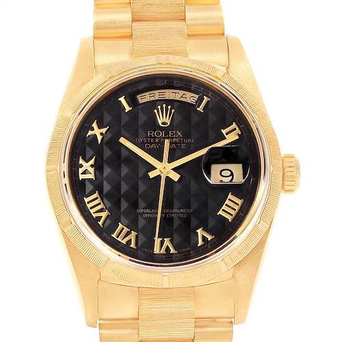 Photo of Rolex Day-Date President Yellow Gold Pyramid Dial Mens Watch 18248