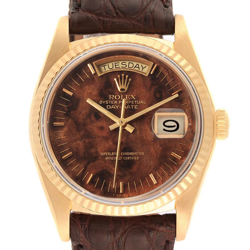 rolex day date wood dial