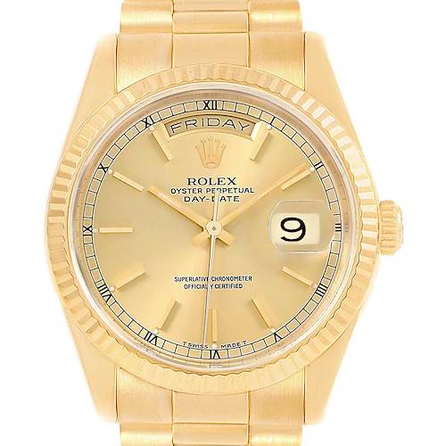 Photo of Rolex President Day-Date 36 Yellow Gold Champagne Dial Mens Watch 18238