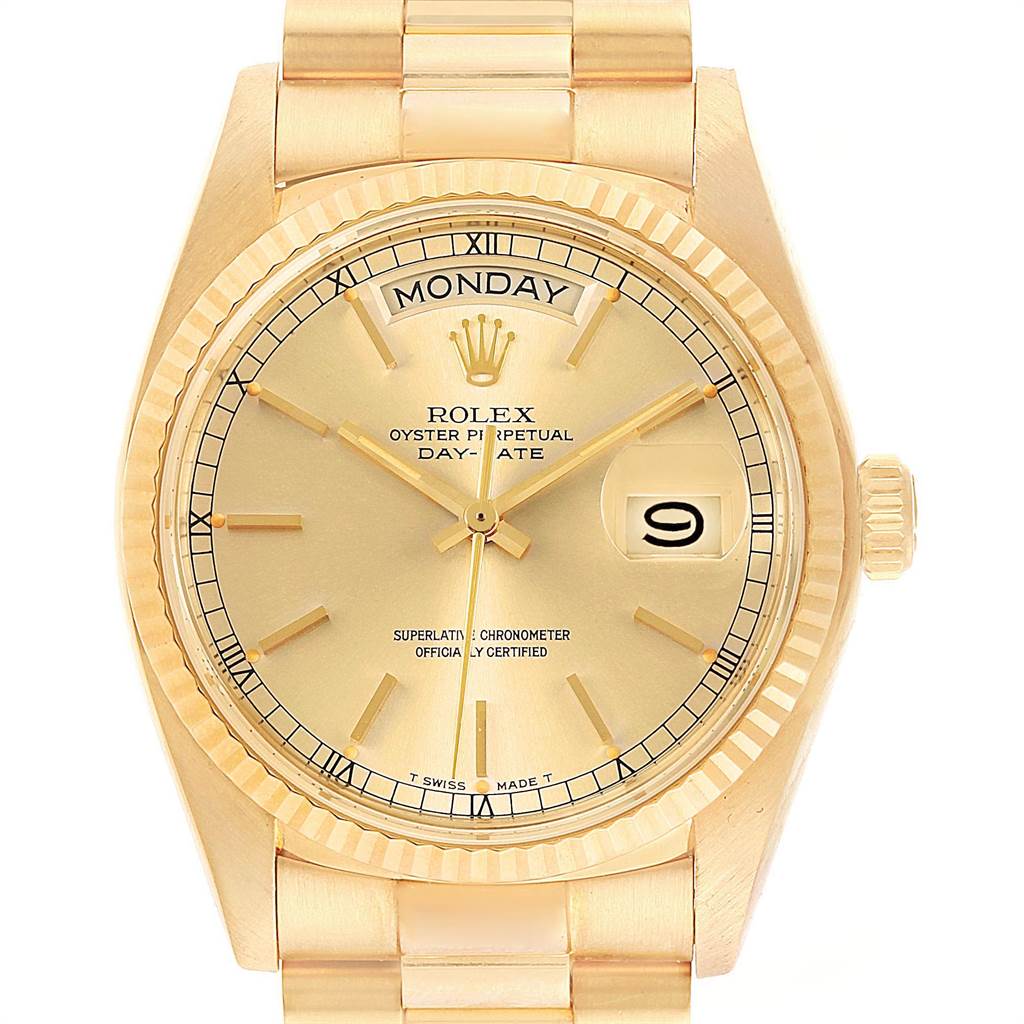 Rolex President Day-Date Mens 18k Yellow Gold Mens Watch 18038 ...