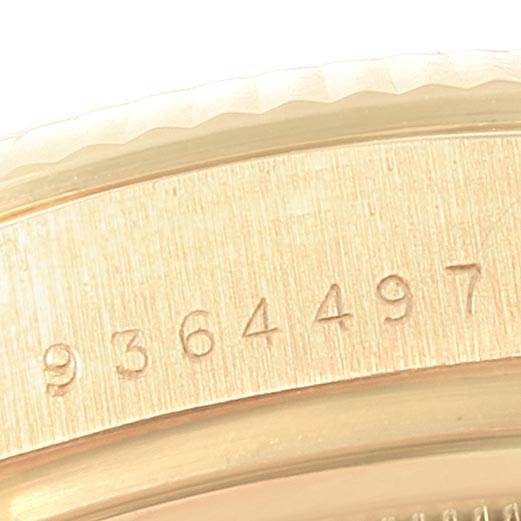 This is a close-up image showing the serial number engraving on the case back of a Rolex President 18038 Men's Yellow Gold Champagne Dial 18038 Men's Yellow Gold Champagne Dial model watch.