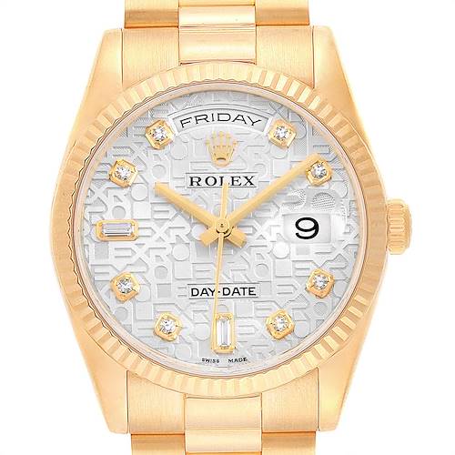 Photo of Rolex President Day-Date Yellow Gold Diamond Dial Mens Watch 118238