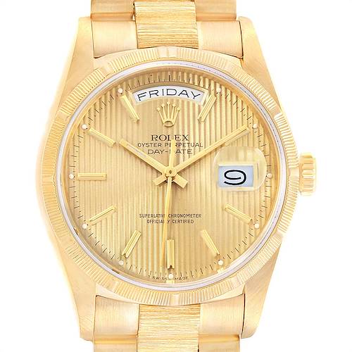 Photo of Rolex President Day-Date 36 Yellow Gold Tapestry Dial Mens Watch 18248