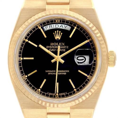 Photo of Rolex Oysterquartz President Yellow Gold Black Dial Mens Watch 19018
