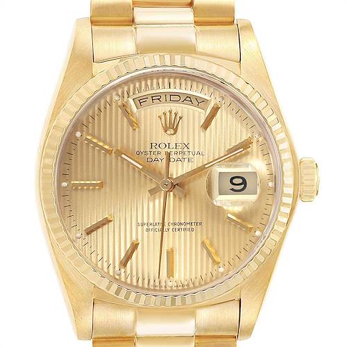 Photo of Rolex President Day-Date 36 Yellow Gold Mens Watch 18038 Box Papers