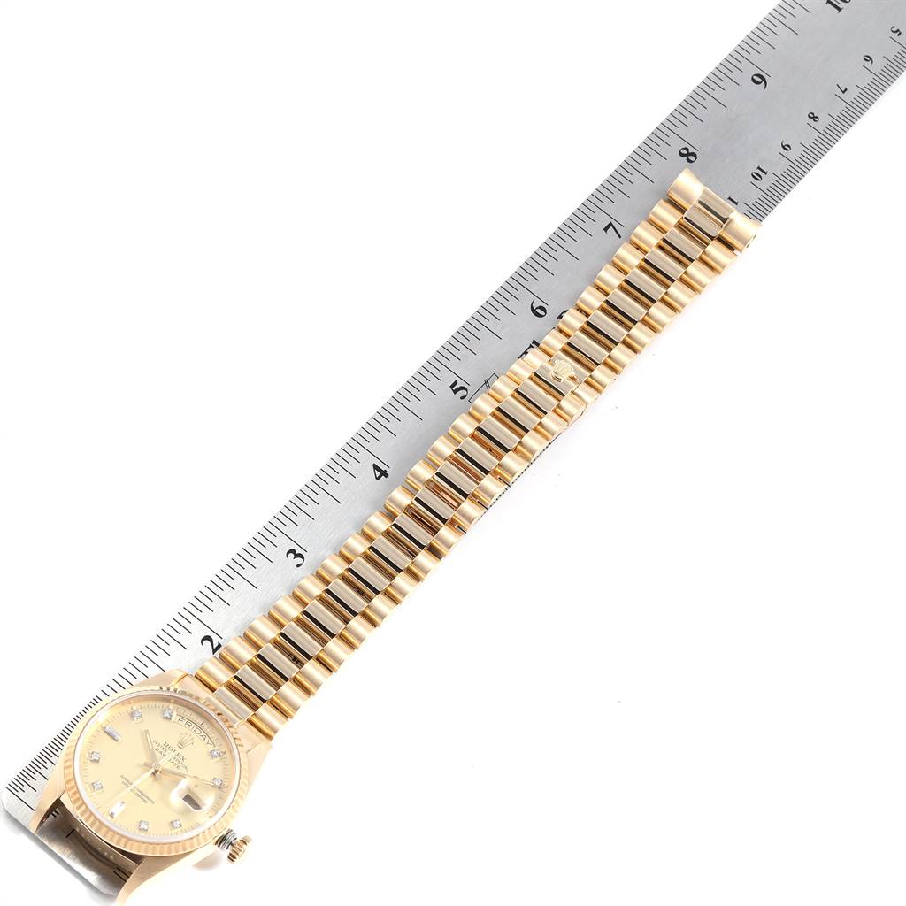 Rolex President Day-Date 18k Yellow Gold Diamond Watch 18038 ...