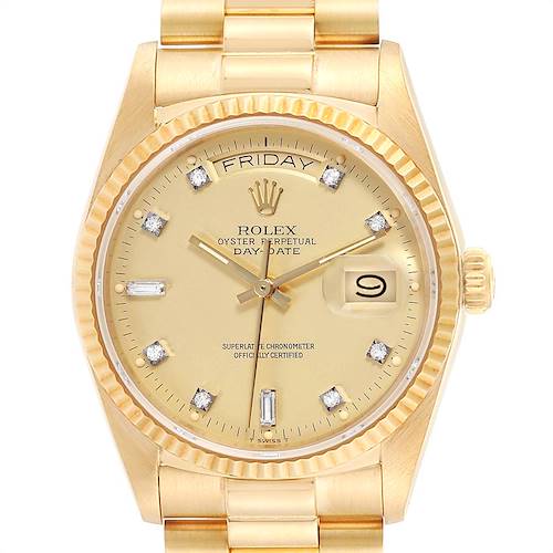 Photo of Rolex President Day-Date 18k Yellow Gold Diamond Watch 18038