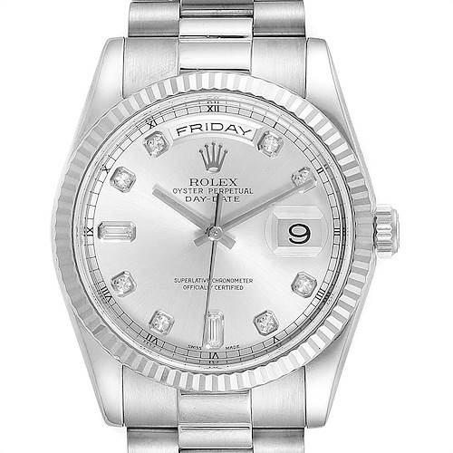 Photo of Rolex President Day-Date White Gold Diamond Mens Watch 118239 Box Papers