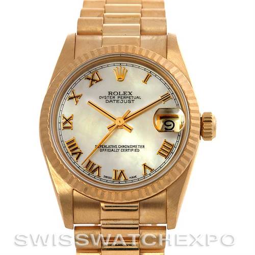 Photo of Rolex President Midsize 18K Gold Mother-of-Pearl 68278