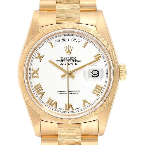 Photo of Rolex Day-Date President Yellow Gold White Dial Mens Watch 18248