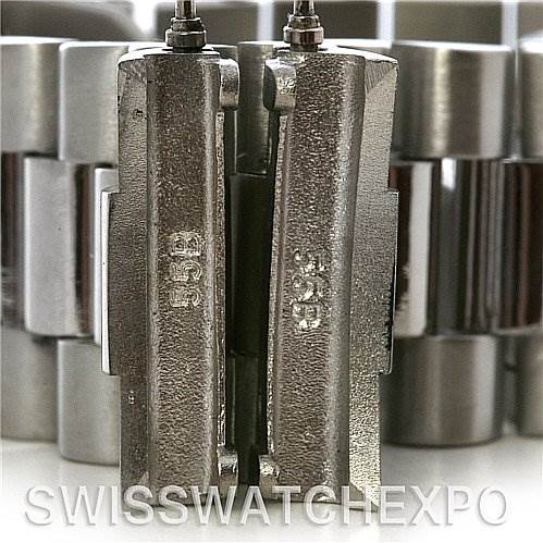 The image shows a close-up of bracelet links and connectors for a Rolex President 18206 Men's Platinum Silver Dial 18206 Men's Platinum Silver Dial model watch.