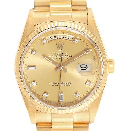 Photo of Rolex President Day-Date 18k Yellow Gold Diamond Watch 18038 PARTIAL PAYMENT