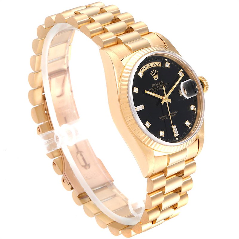 Rolex Day-Date President Yellow Gold String Diamond Mens Watch 18238