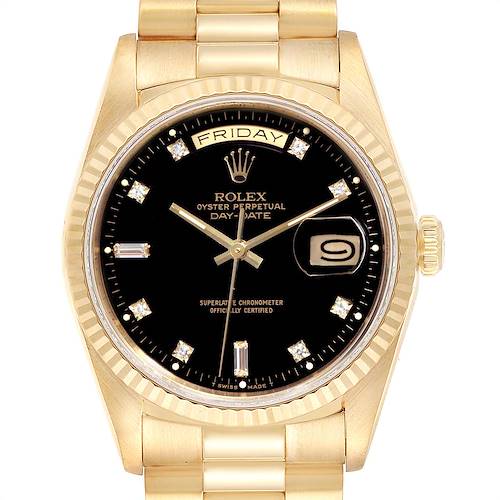 Photo of Rolex President Day-Date 36 Yellow Gold Diamond Mens Watch 18238