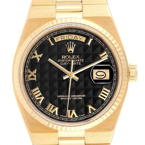 Photo of Rolex Oysterquartz President Yellow Gold Black Pyramid Dial Watch 19018
