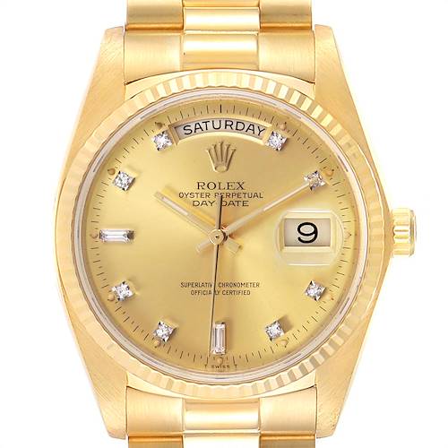 Photo of Rolex President Day-Date 18k Yellow Gold Diamond Watch 18038