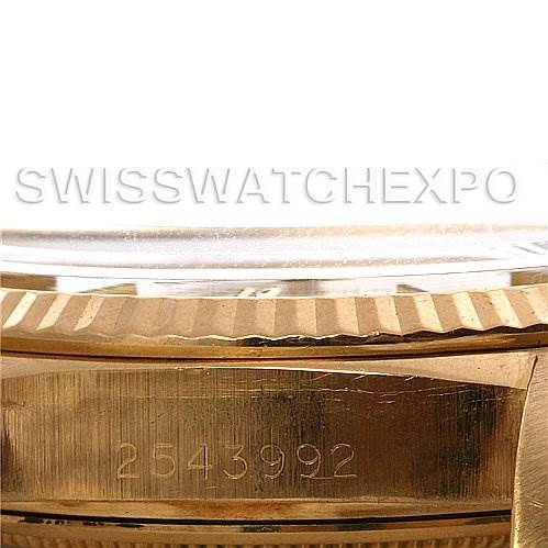 This image shows a close-up of the serial number engraved on the case of a Rolex President 1803 Men's Yellow Gold Silver Dial 1803 Men's Yellow Gold Silver Dial model watch.