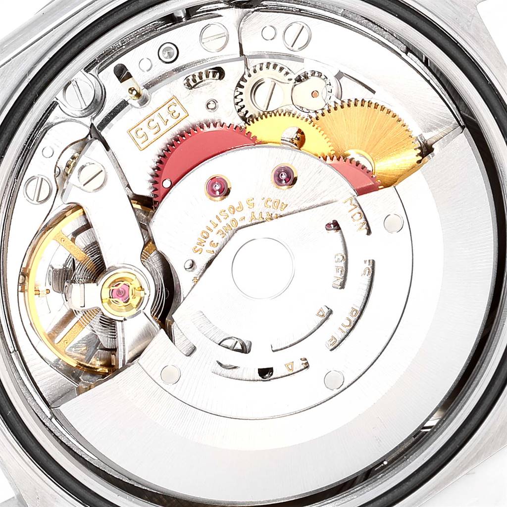 This image shows the intricate internal mechanism of a Rolex President 18239 Men's White Gold Silver Dial 18239 Men's White Gold Silver Dial model watch from a close-up angle.