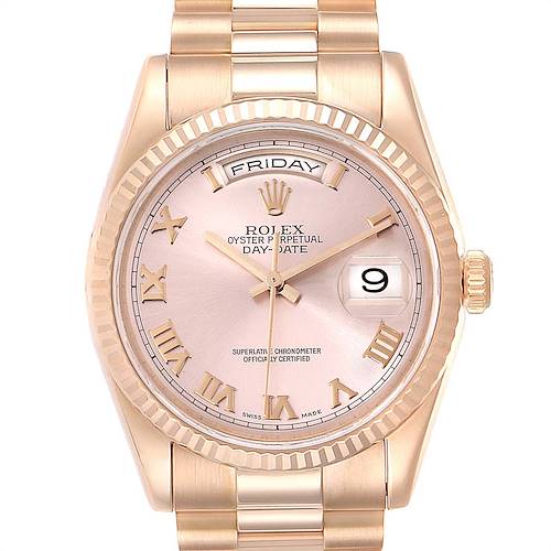 Photo of Rolex President Day Date 36 Rose Gold Mens Watch 118235 Box Papers