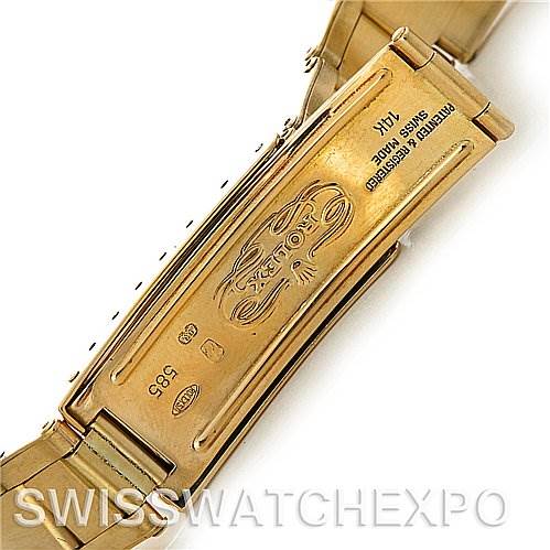 The image shows the clasp and inner part of the bracelet for a Rolex President 1500 Men's Yellow Gold Silver Dial 1500 Men's Yellow Gold Silver Dial model watch.