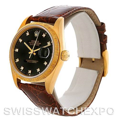 Rolex President Vintage 18k Yellow Gold Diamond Dial Watch 16078 SwissWatchExpo
