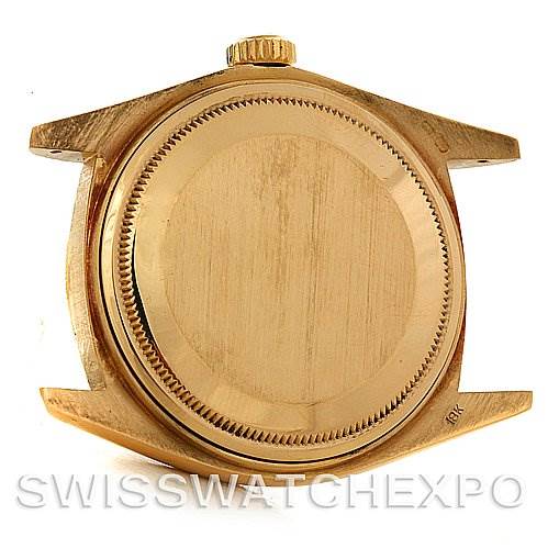 This image shows the back casing (caseback) and parts of the lugs of the Rolex President 16078 Men
s Yellow Gold Black Dial 16078 Men
s Yellow Gold Black Dial model watch.